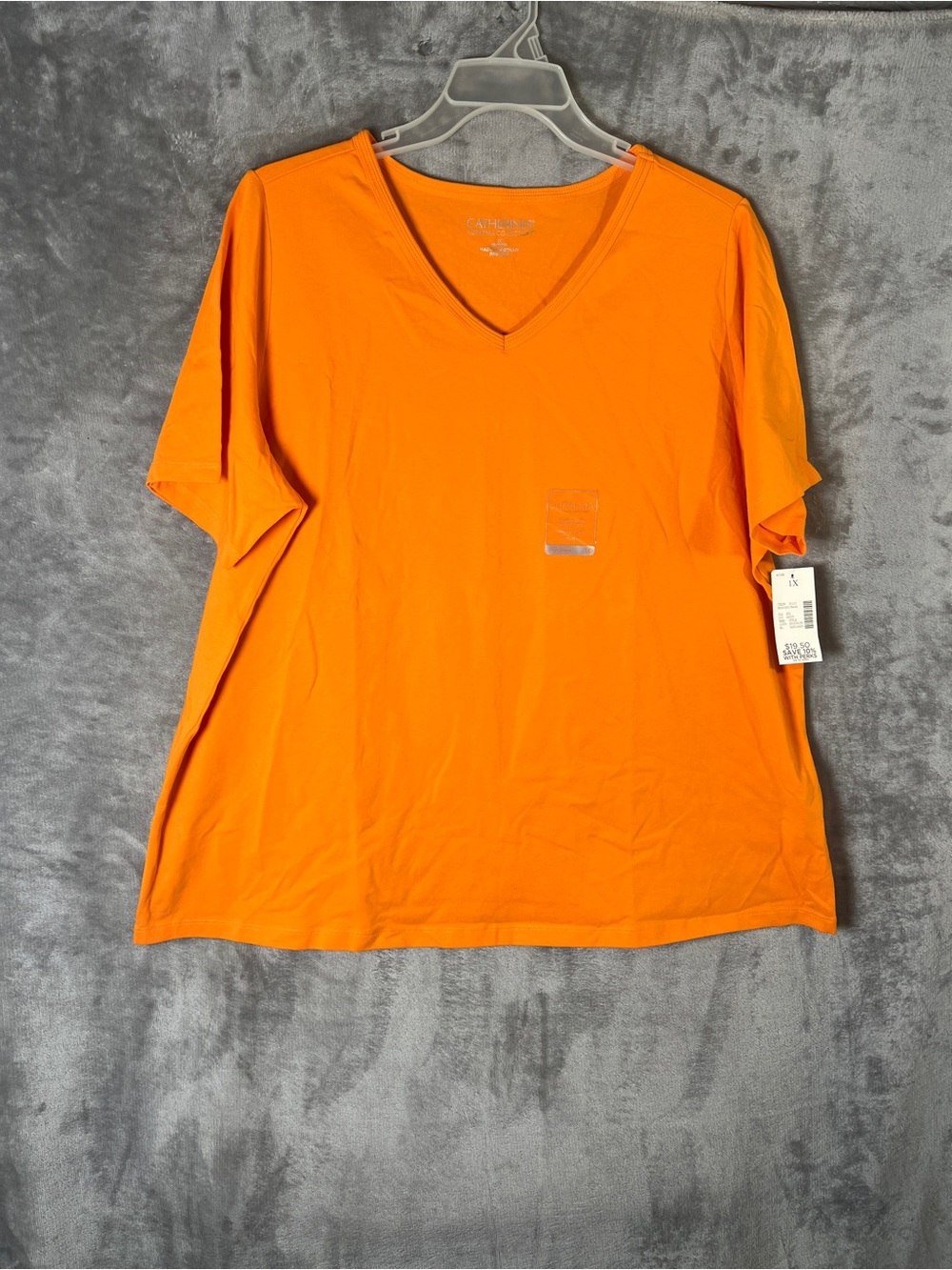 Women’s V-Neck Short Sleeve Shirt - Orange